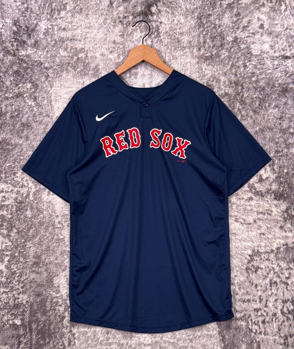 Nike Jersey Small Mens Boston Red Sox MLB 1 Button Short Sleeve #11 Devers